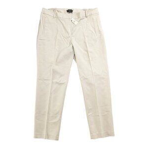 NWT Talbots Newport Pant Womens 16W Beige Ivory Plus Curvy Pockets Elastic Waist